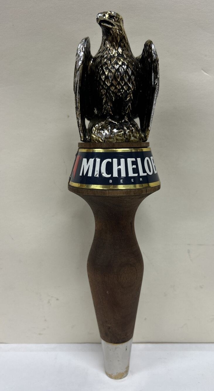 Vintage Michelob Classic Dark Beer Wood Tap Handle Gold Eagle Breweriana
